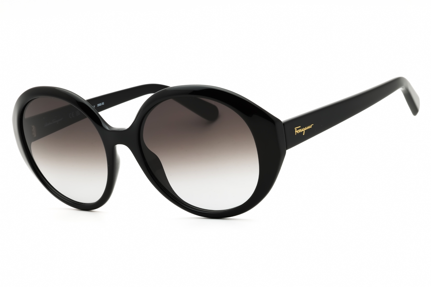 Salvatore Ferragamo Black Round Sunglasses with Gradient Lenses Amazon.com: Salvatore Ferragamo Sunglasses Oval Full Rim  main image 3