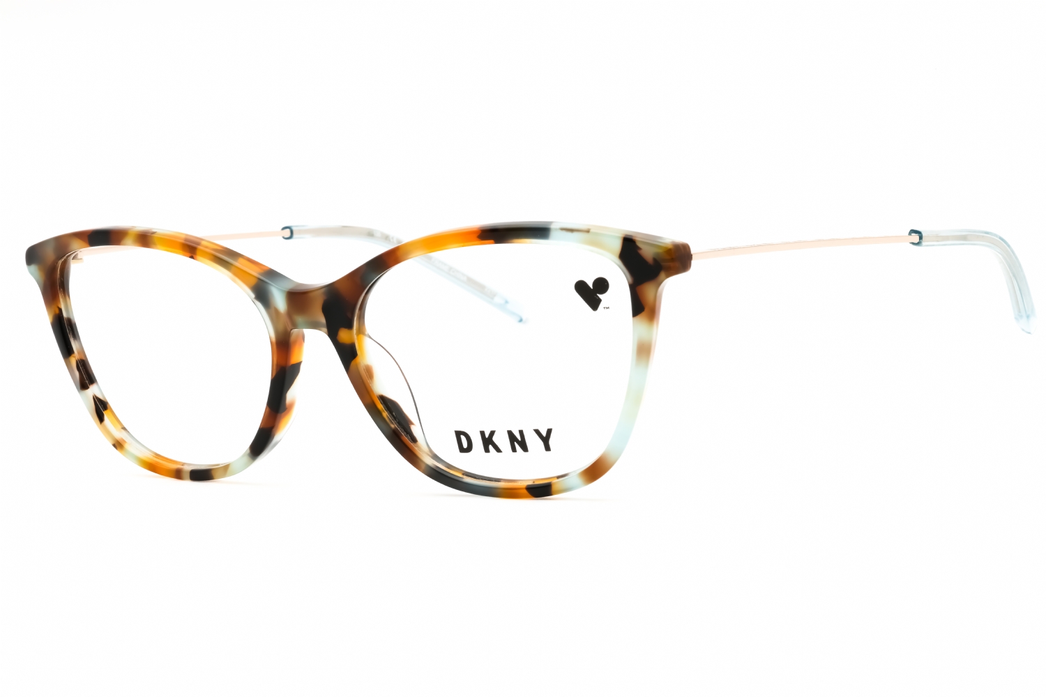 DKNY EYEGLASSES DK7009-229-52 New with case DKNY DK7009 229 Amber Aqua Tortoise Womens Semi Cat Eye  main image 2
