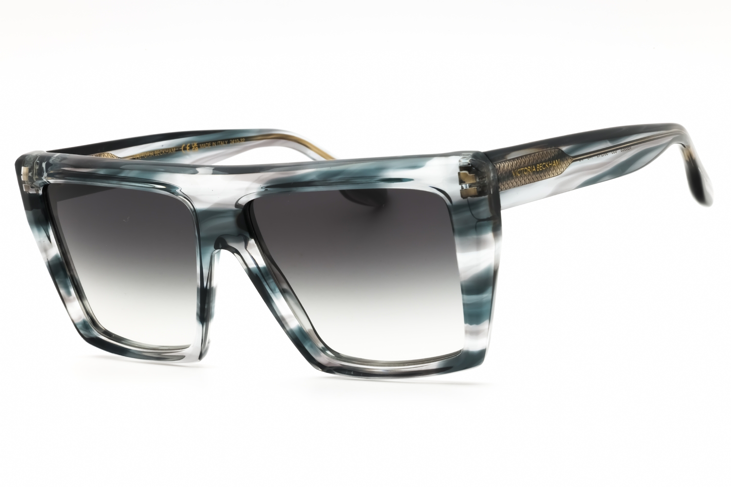 Victoria Beckham Silver Frame Sunglasses with Gray Gradient Lenses Victoria Beckham Navigator Sunglasses VB229S 040 Silver  main image 2