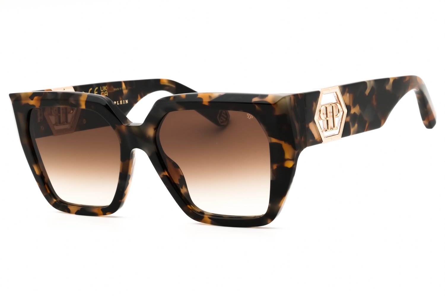 AUTH Philipp Plein Black/Brown Tortoise Sunglasses Philipp Plein - Charlie Basic Collection - Gold, Brown and  main image 2