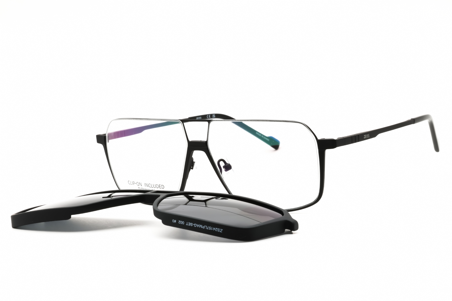 Matte Black Zeiss ZS24157LP Sunglasses — Rectangle | Postalcontacts