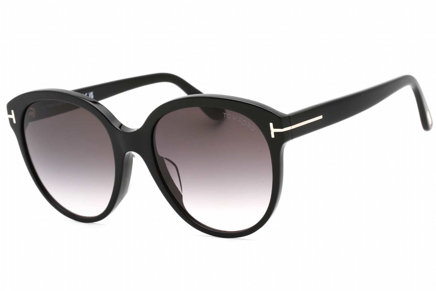 Tom Ford Women Sunglasses Shiny Black Smoke Gradient Round FT0957-D/S 01B Tom Ford Sunglasses Spencer 02 FT0998 01B Shiny Black Smoke  main image 3