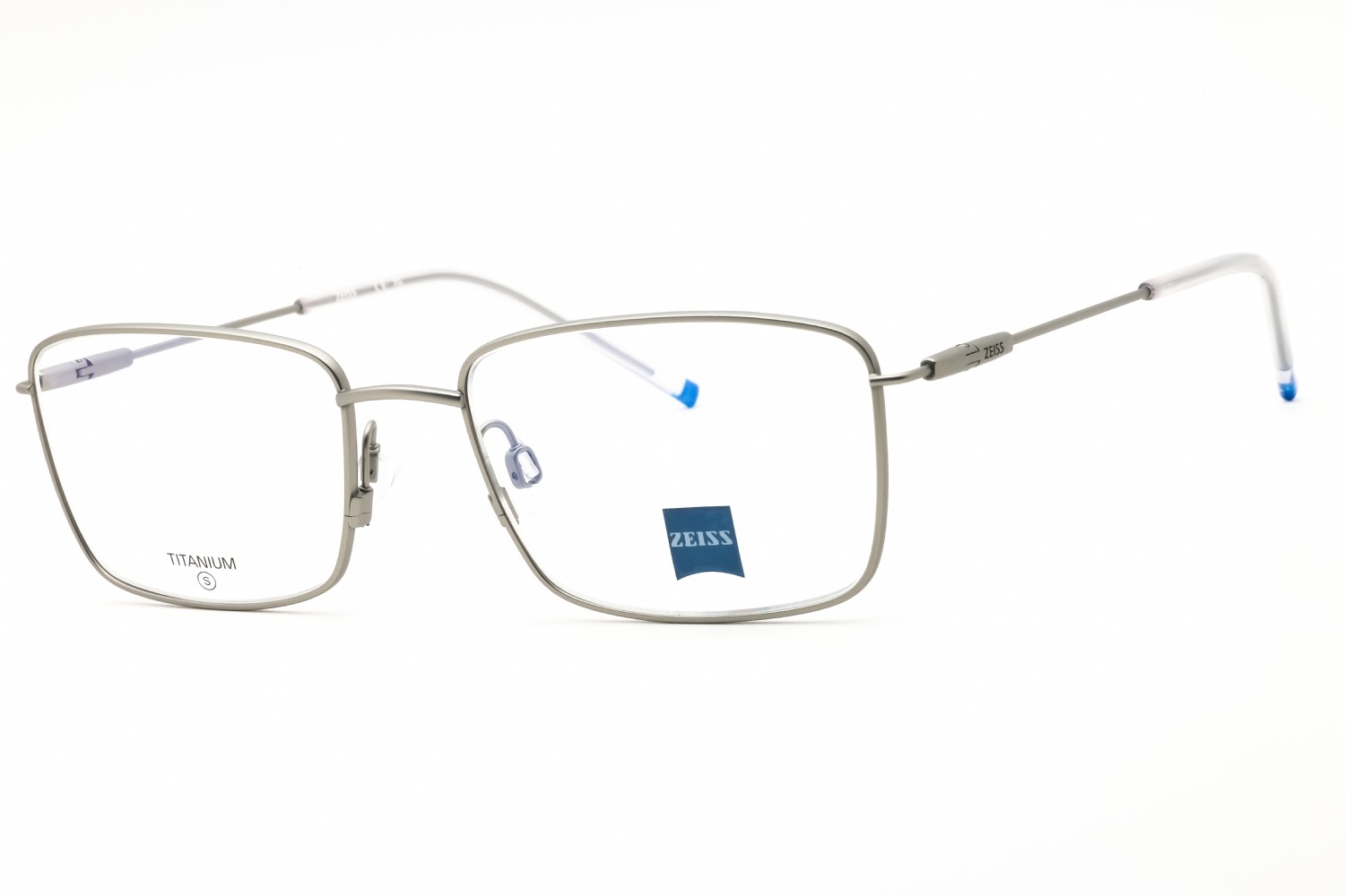 Satin Silver Zeiss ZS22103 Eyeglasses — Rectangle | Postalcontacts