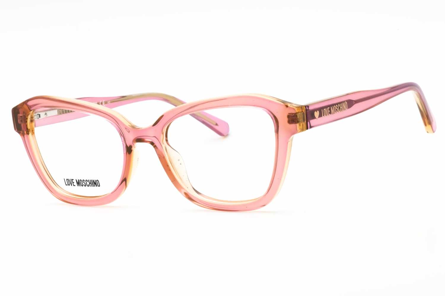 Love Moschino Pink Metal Frame Sunglasses with Dark Lenses and Gold Accent MOSCHINO Vintage Sunglasses Oval Rectangular M3111S Gold  main image 2