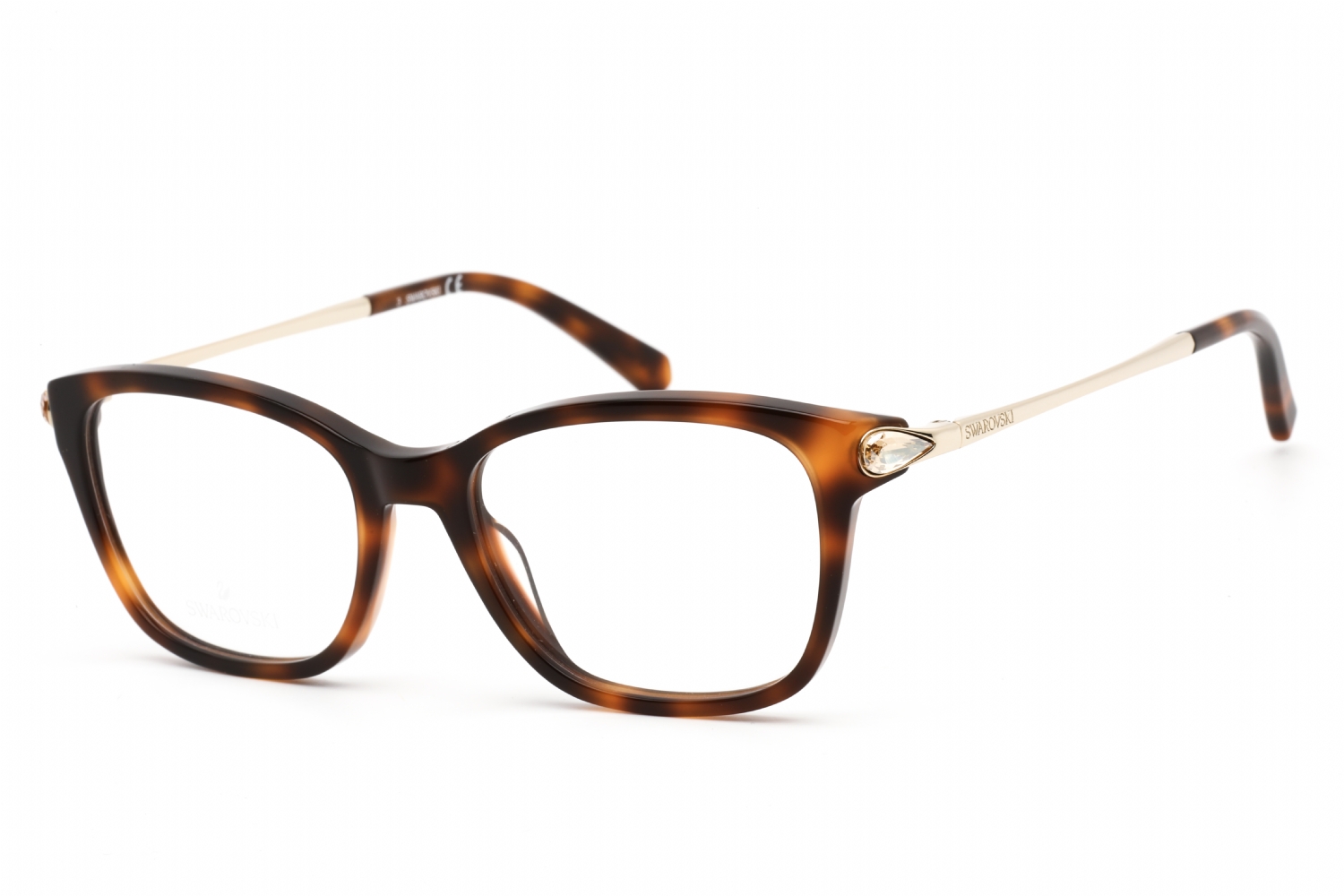 Swarovski SK5350 Womens Plastic Eyeglass Frame 052 Dark Havana 49-16 Postalcontacts.com -- Swarovski SK5350 main image 2