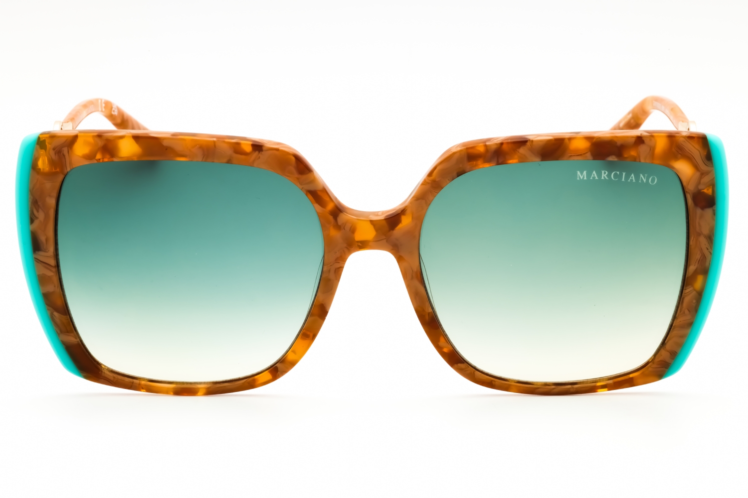Guess by Marciano Teal Oversized Square Sunglasses with Brown Gradient Lenses Guess By Marciano GM727 92F Womens Cat Eye Sunglasses Blue  main image 2