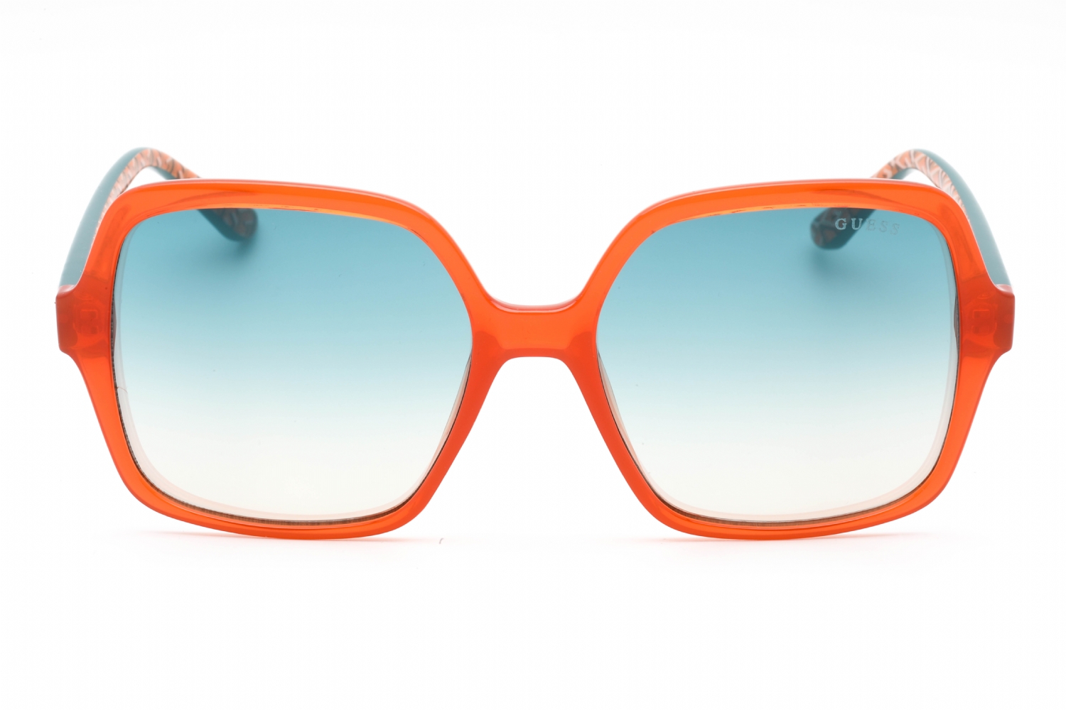 Guess Orange Frame Square Lens Sunglasses Guess Small Square Sunglasses GU9199/S 52E Orange Brown  main image 2
