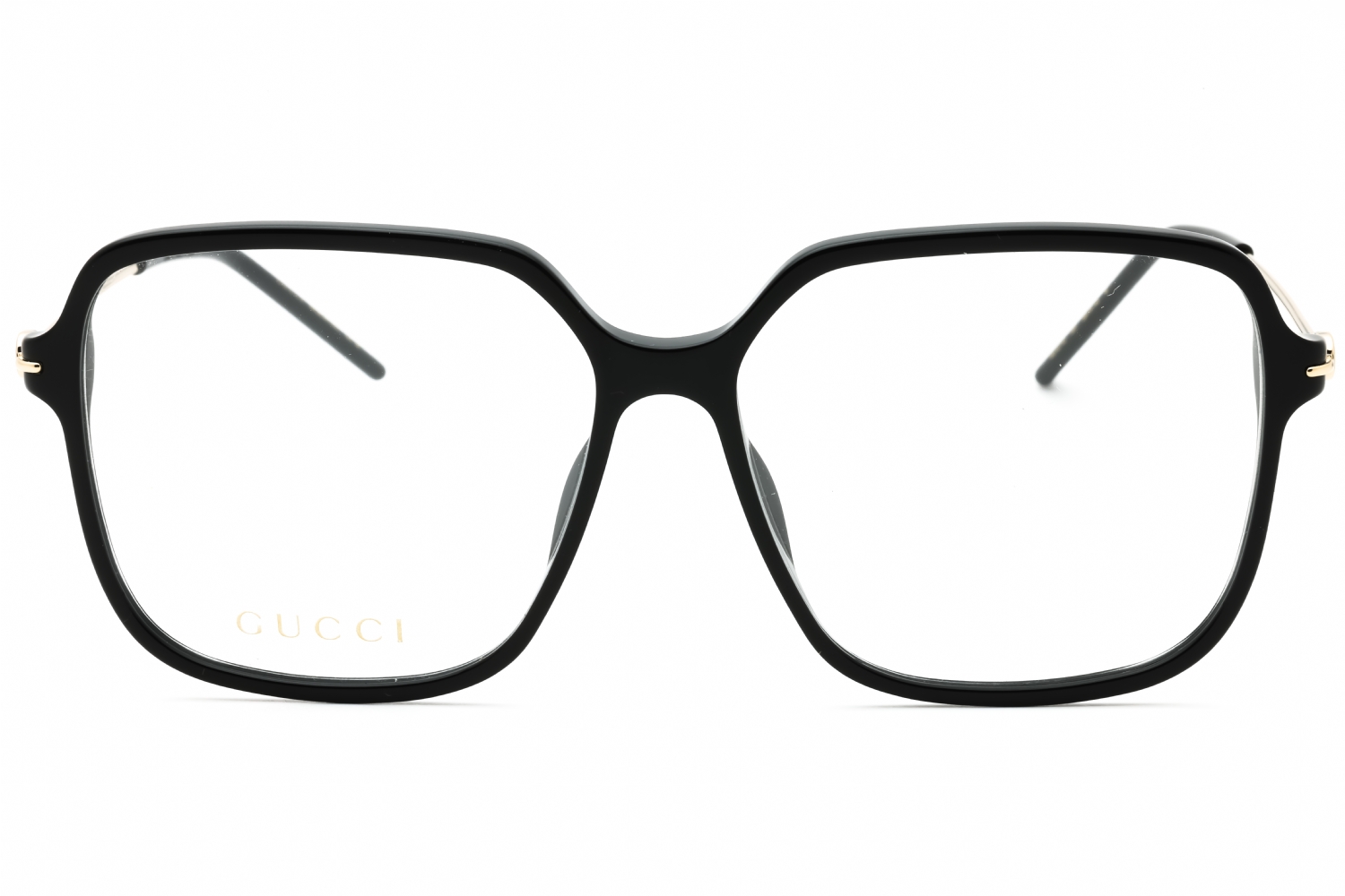 Gucci GG1271O - Black-gold-transparent, Acetate, Rectangle frame
