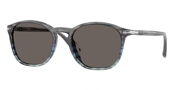 Persol PO3007SX - Grey Striped Blue, Plastic, Mixed Shapes frame