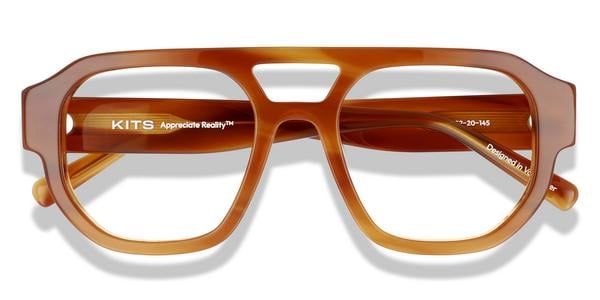 KITS Tobias - Shiny Brown Pattern, Acetate, Aviator frame