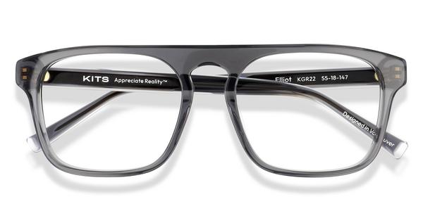 KITS Elliot - Translucent Charcoal, Acetate, Aviator frame