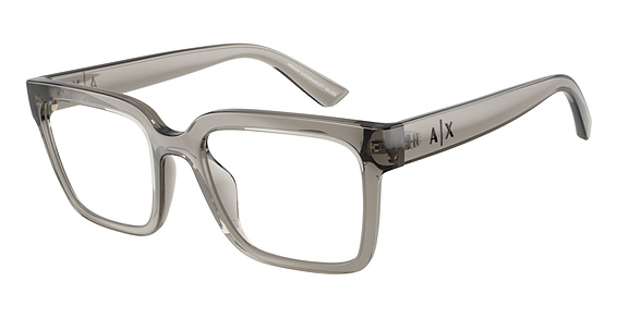 Armani Exchange AX3133U - Shiny Transparent Grey, Acetate, Rectangle frame