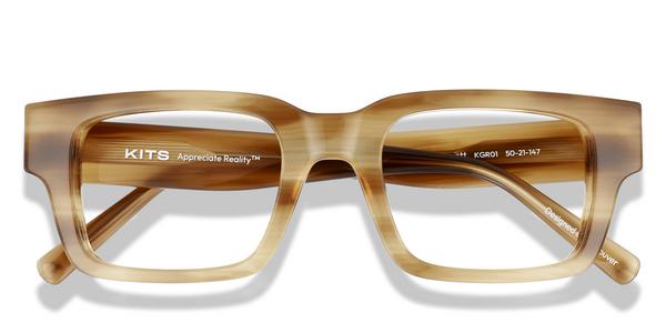 KITS Everett - Shiny Warm Grey Pattern, Acetate, Rectangle frame