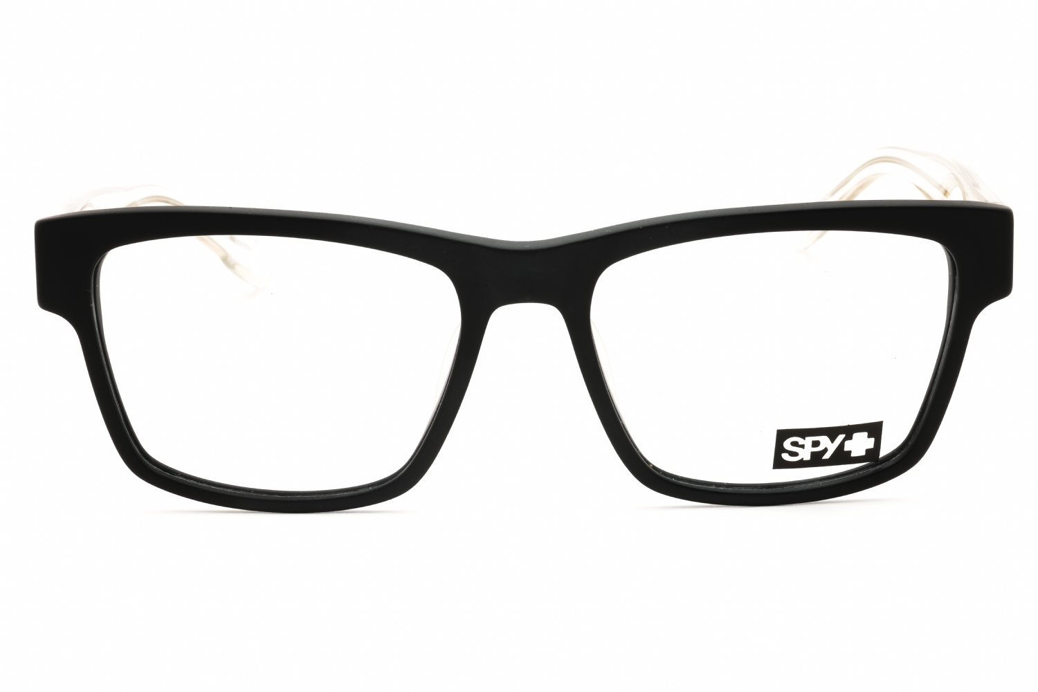 SPY WESTON 56 - Matte Black Gloss Crystal, Acetate, Rectangle frame