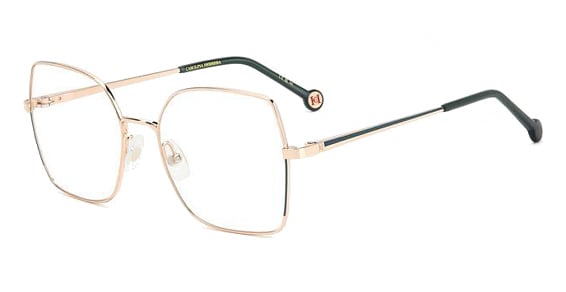 Carolina Herrera HER 0206 - Gold Green, Metal, Rectangle frame