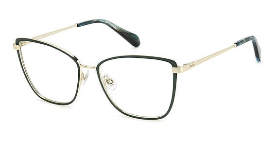 Fossil FOS 7176/G/US - Olive, Stainless Steel, Cat Eye frame