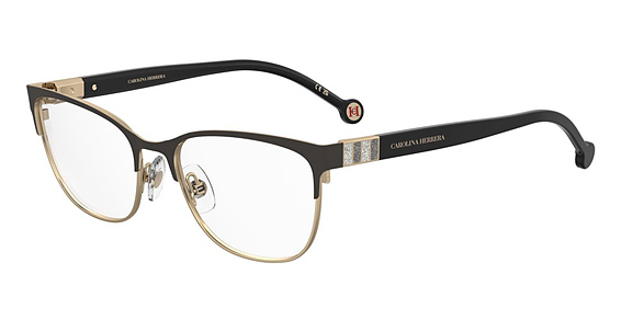 Carolina Herrera HER 0267 - Matte Black Gold, Stainless Steel, Rectangle frame