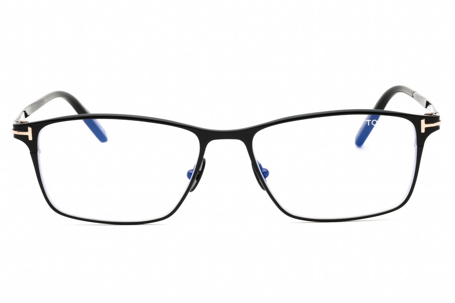 Tom Ford FT5935-B - Shiny Black/clear, Titanium, Rectangle frame