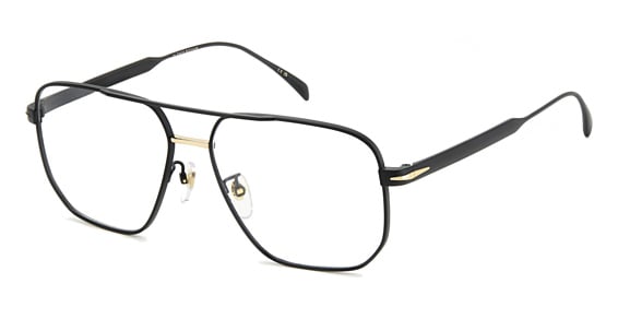 David Beckham DB 7124 - Blk Gold B, Titanium, Rectangle frame