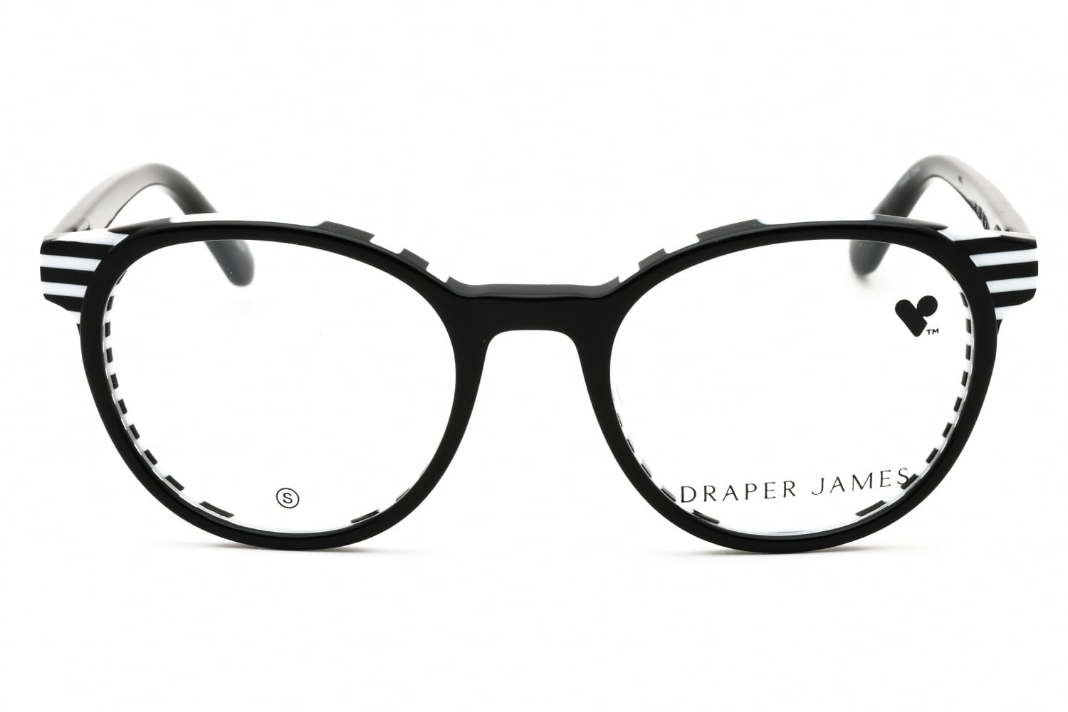 Draper James DJ1021 - Black Stripped, Acetate, Round frame