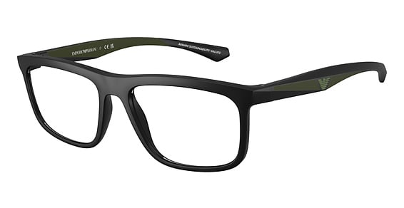 Emporio Armani EA3246 - Matte Black, Acetate, Rectangle frame