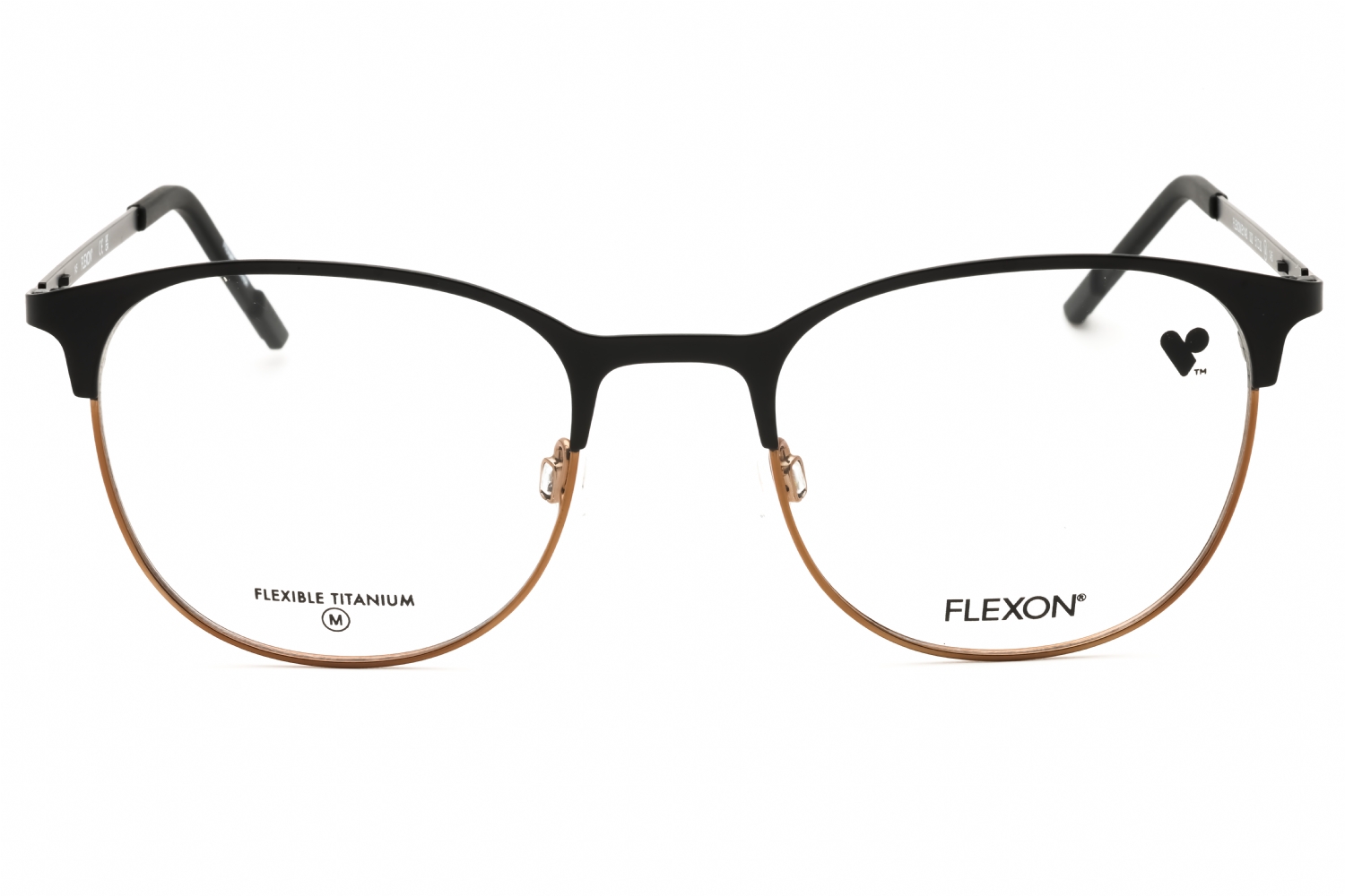 Flexon FLEXON E1142 - Matte Black, Metal, Round frame