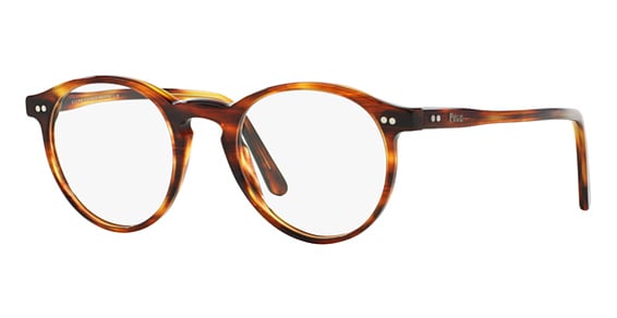 Polo PH2083 - Shiny Striped Havana, Plastic, Round frame