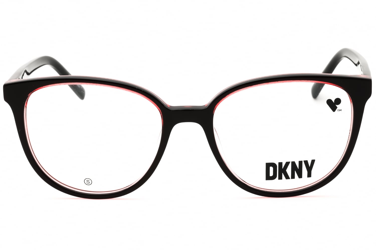 DKNY DK5059 - Black/coral Laminate, Acetate, Round frame