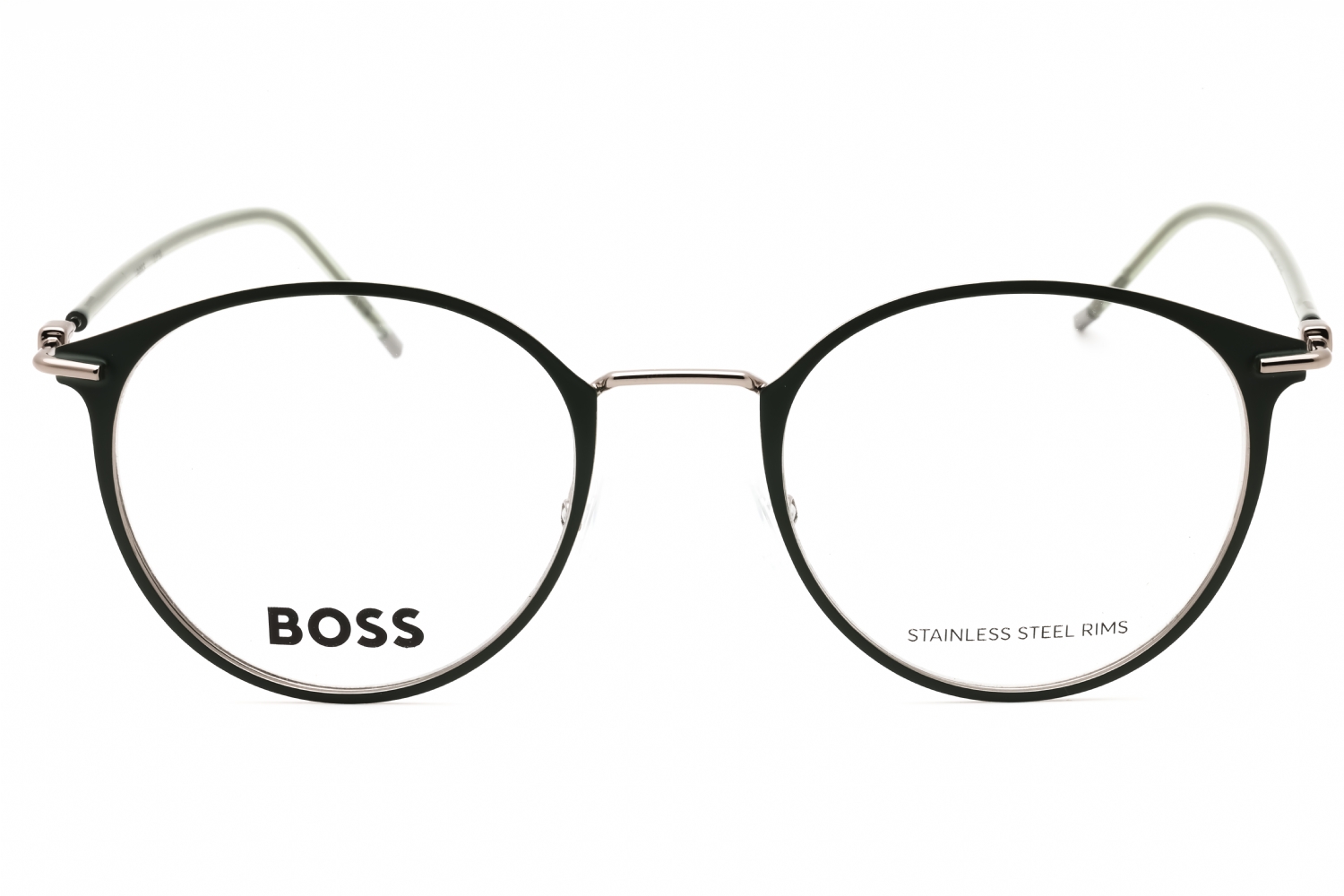 Hugo Boss BOSS 1432 - Matte Green Ruthenium, Metal, Round frame