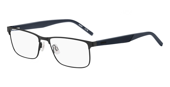 HUGO HG 1309 - Matte Black Blue, Stainless Steel, Rectangle frame