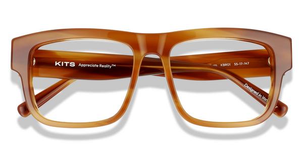 KITS Callum - Shiny Brown Pattern, Acetate, Rectangle frame