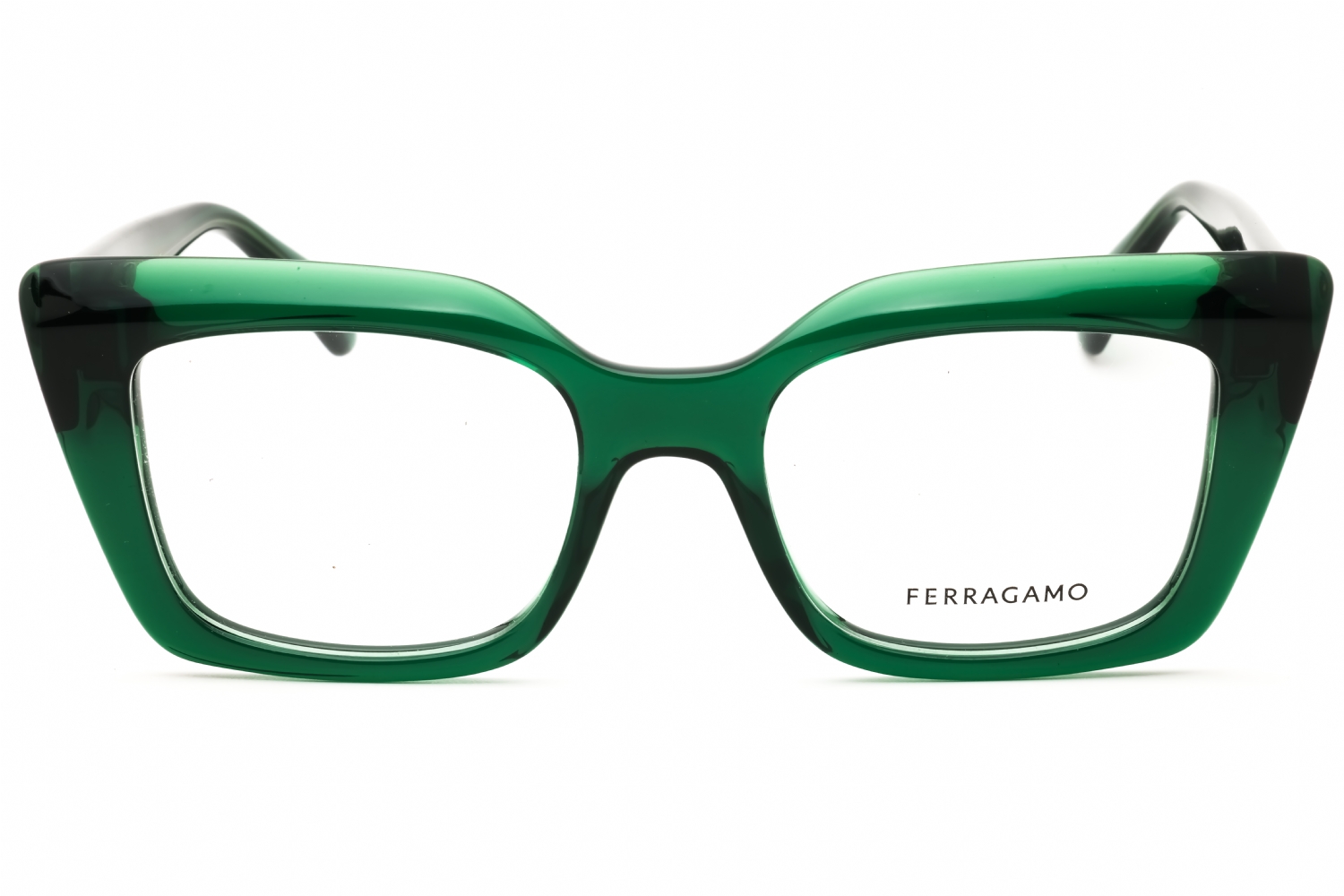 Salvatore Ferragamo SF3008 - Transparent Green, Acetate, Rectangle frame