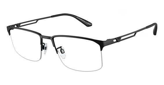 Emporio Armani EA1143 - Matte Black, Metal, Rectangle frame
