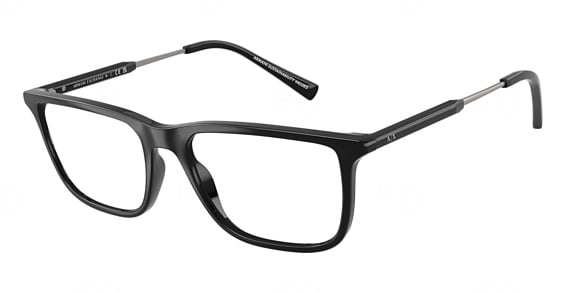 Armani Exchange AX3126F - Shiny Black, Plastic, Rectangle frame