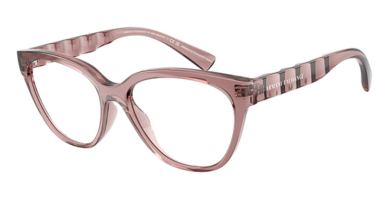 Armani Exchange AX3117U - Shiny Transparent Burgun, Acetate, Oval frame