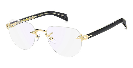 David Beckham DB 7145 - Rhl2y Gold Blck, Metal, Aviator frame