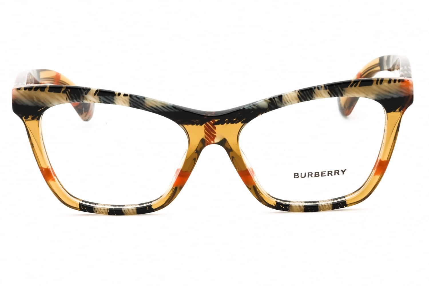 Burberry 0BE2416 - Checkered Brown, Acetate, Cat Eye frame