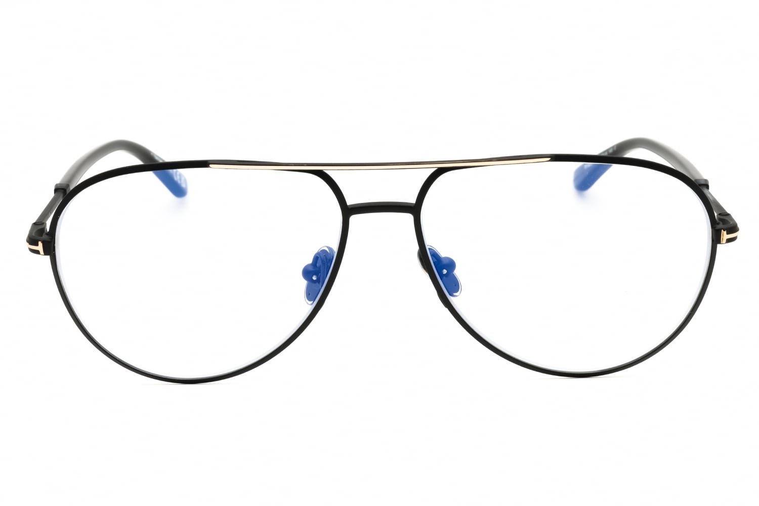 Tom Ford FT5829-B - Shiny Black/clear, Metal, Aviator frame