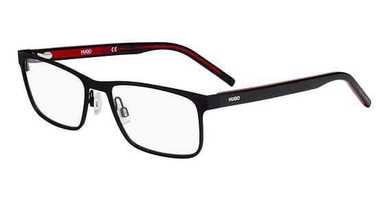 HUGO HG 1005 - Matte Black Red, Stainless Steel, Rectangle frame