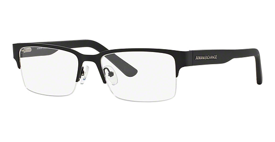 Armani Exchange AX1014 - Matte Black, Metal, Rectangle frame