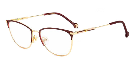 Carolina Herrera HER 0161 - Gold Burgundy, Stainless Steel, Rectangle frame