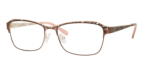 Liz Claiborne L 655 - Brown, Stainless Steel, Rectangle frame