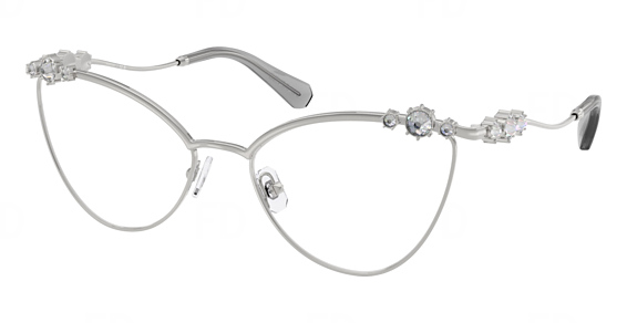 Swarovski SK1033 - Silver, Metal, Cat Eye frame