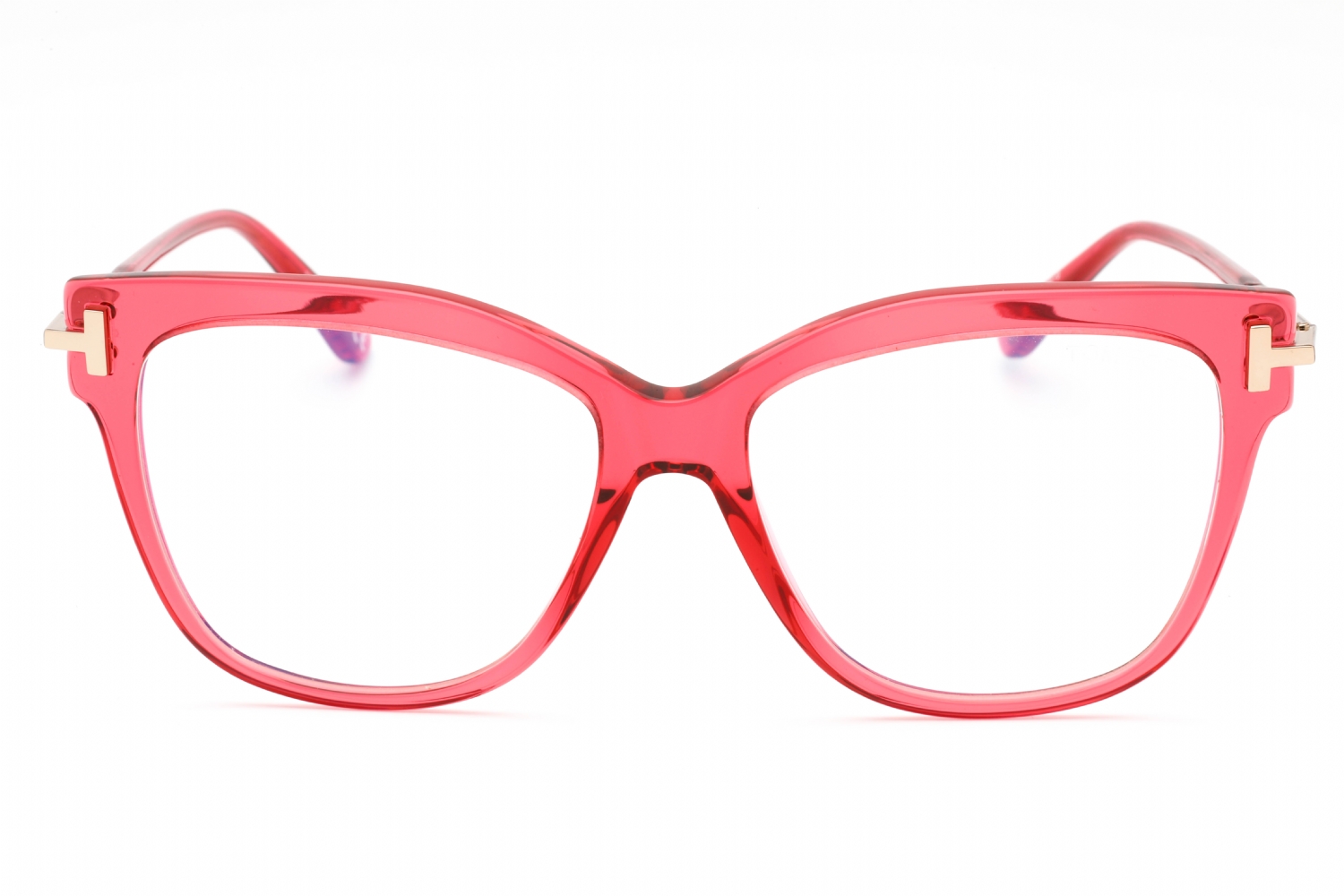 Tom Ford FT5704-B - Shiny Red/clear, Acetate, Rectangle frame