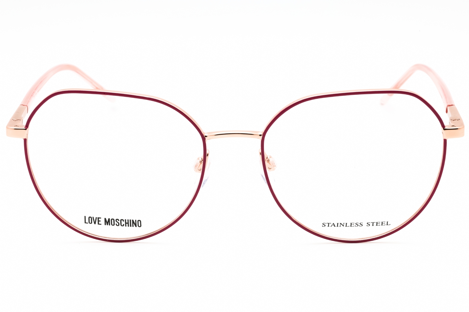 Moschino MOL560 - Pink Gold, Metal, Round frame