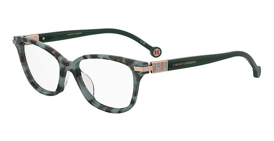 Carolina Herrera HER 0359/G - Green Havana, Acetate, Cat Eye frame