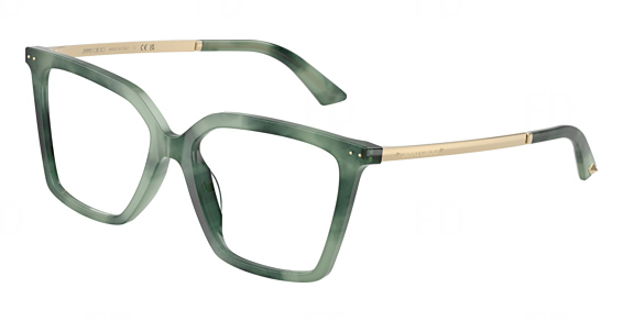 Jimmy Choo JC3054U - Green Havana, Plastic, Rectangle frame