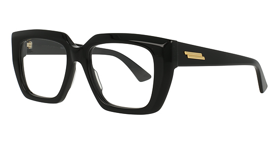 Bottega Veneta BV1032O - Black-Black-Transparent, Plastic, Rectangle frame
