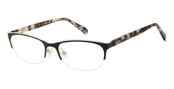 Fossil FOS 7171/G - Matte Black, Stainless Steel, Cat Eye frame