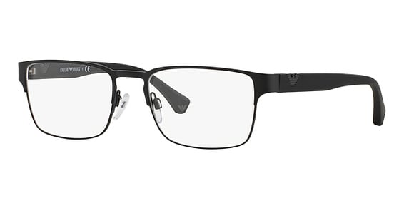Emporio Armani EA1027 - Matte Black, Metal, Rectangle frame